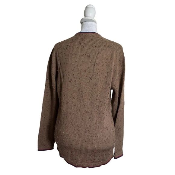 Negrini Made Italy Knit Speckled Long Sleeve V Neck Preppy Sweater Wool Blend L - Picture 4 of 7